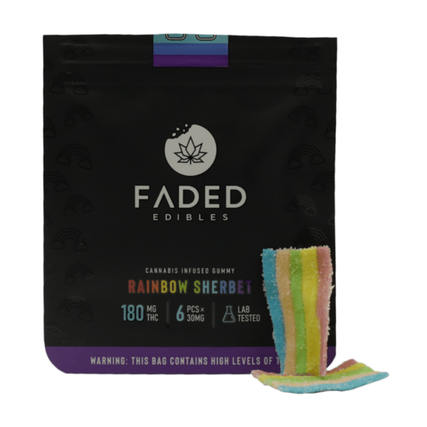 Faded Edibles – Rainbow Sherbet – 180mg | Green Leaf Express Canada