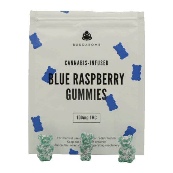 Buudabomb – Blue Raspberry Gummies – 100mg | Green Leaf Express Canada