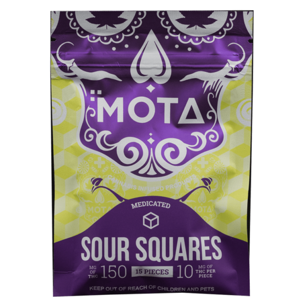 MOTA Edibles – Sour Squares – 150mg THC | Green Leaf Express Canada