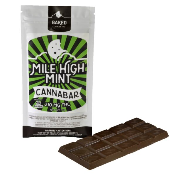 Baked Edibles – Mile High Mint Cannabar 210mg THC | Green Leaf Express Canada