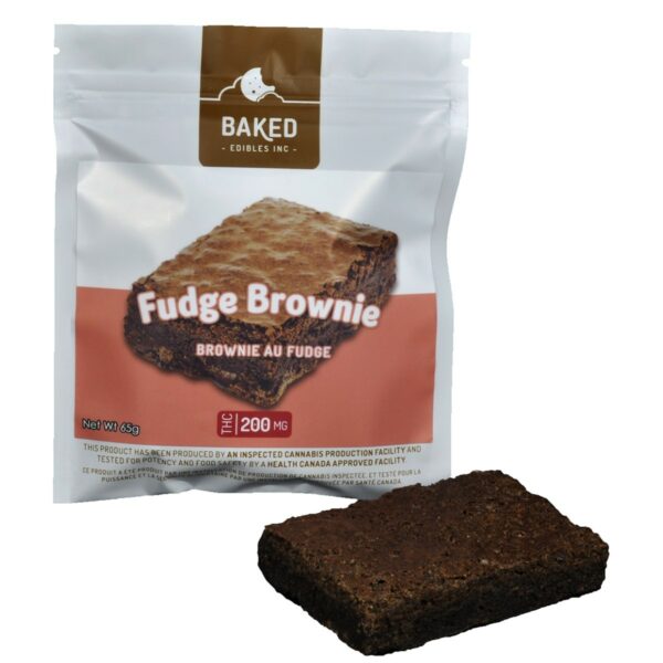 Baked Edibles – Fudge Brownie 200mg THC | Green Leaf Express Canada