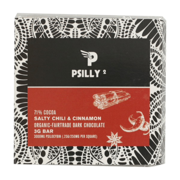 Psilly – Dark Chocolate Bar – Salty Chili & Cinnamon | Green Leaf Express Canada