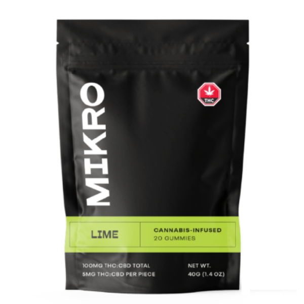 Mikro – 1:1 THC/CBD Gummies – 100mg – Lime | Green Leaf Express Canada