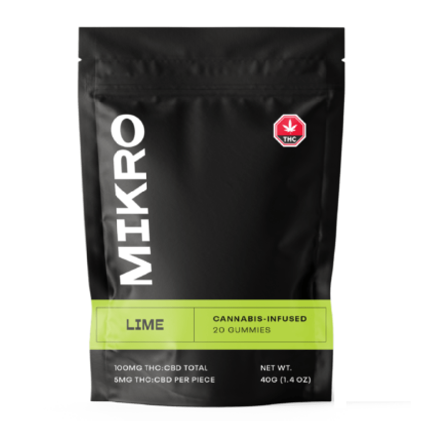 Mikro – 1:1 THC/CBD Gummies – 100mg – Lime | Green Leaf Express Canada