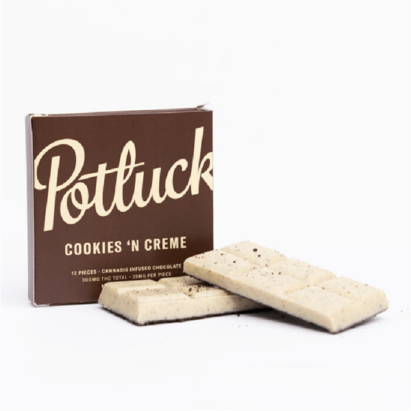 Potluck – Infused Chocolate – Cookies & Cream – 300mg THC | Green Leaf Express Canada