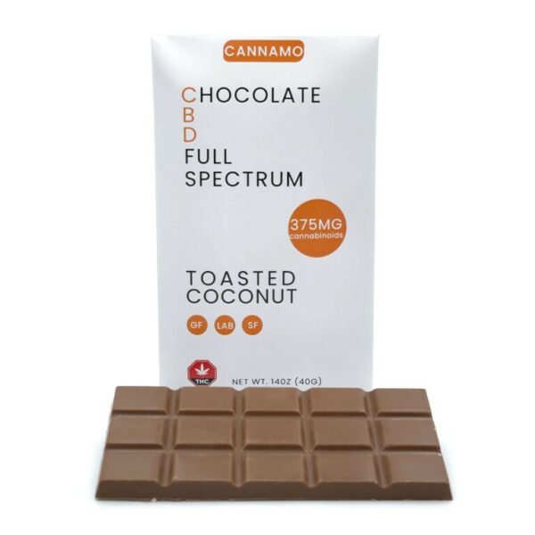 Cannamo – Full Spectrum CBD Chocolate – 375mg – Toasted Coconut | Green Leaf Express Canada